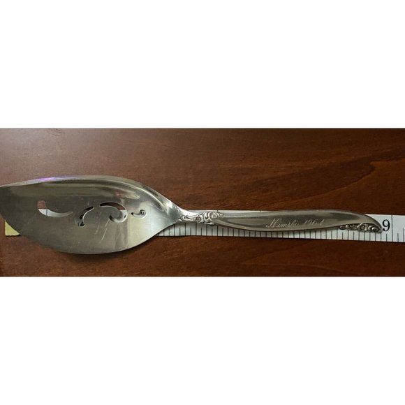Vintage Wm Rogers Bros 1847 LEILANI Silverplate Pie Cake Server Monogram - Picture 9 of 11